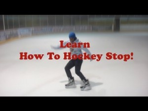 ice hockey skates stopping